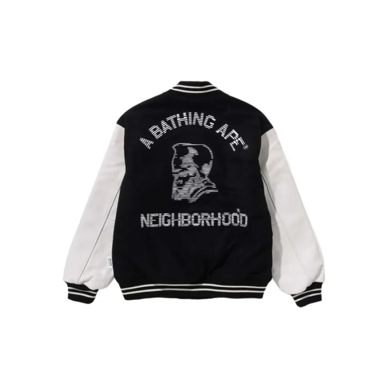 Neighborhood X A BATHING APE NEIGHBORHOOD Co brand Jackets Unisex White-1