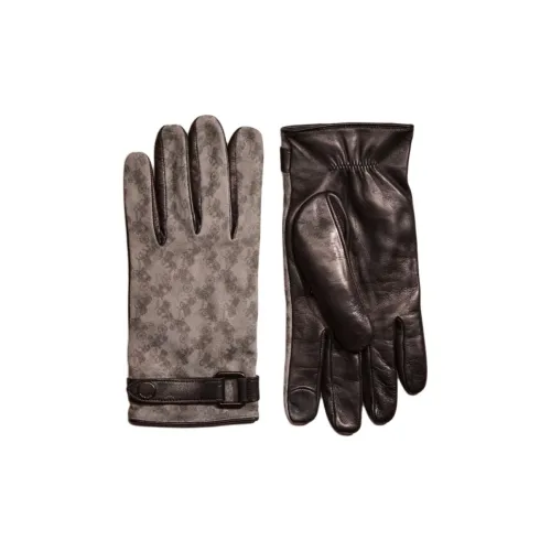 COACH Suede Gloves Unisex Brown