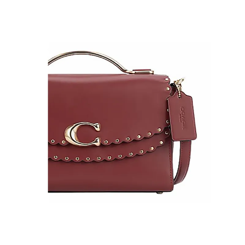 COACH Celia Cow Leather Handbag Shoulder Bag Crossbody Bag Medium Size Women's Cherry Red-4