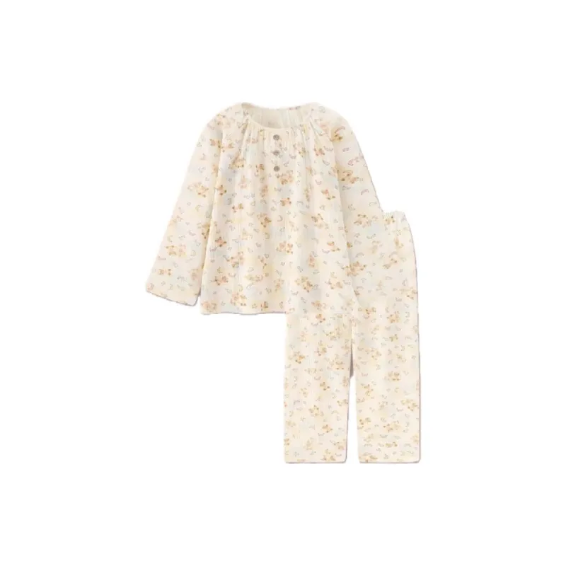 XIAFENYAN Pajama Set Women's Light Yellow-0