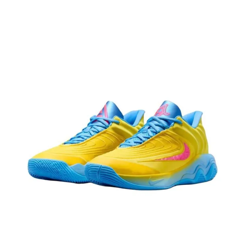 Nike Giannis Immortality 4 Anti-Slip Wear-Resistant Low-Top Basketball Shoes Men's Yellow Blue-2