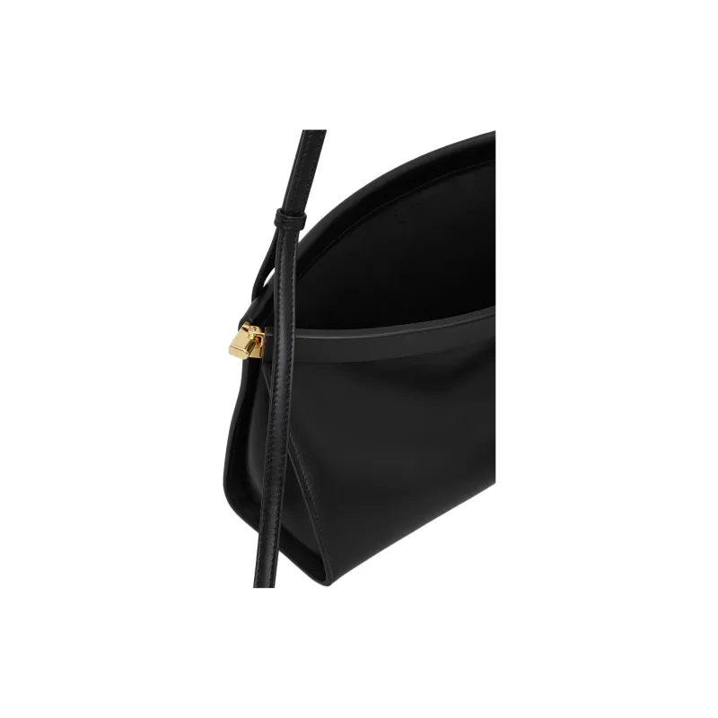Alaia Calfskin Shoulder Bag Medium Size Women's Black-3