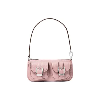 MICHAEL KORS Litchi Grain Leather Handbag, Shoulder Bag Small Size Women's Smoky Rose