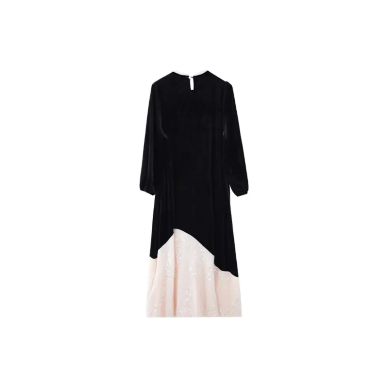 PZGE Long-Sleeved Dresses Women's Black-1