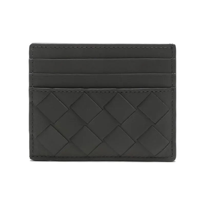 Bottega Veneta Cow Leather Card Holder Unisex Black-0