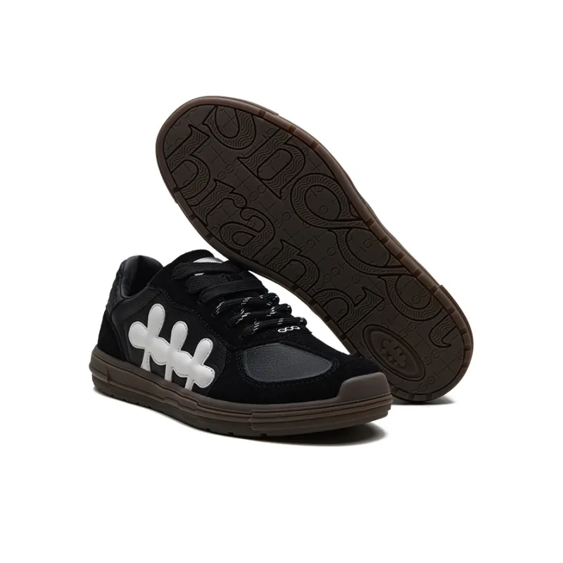 SHOOT BRAND Recast Collection Lightweight Wear Resistant Height Increasing Low Top Skateboard Shoes Unisex Black-4