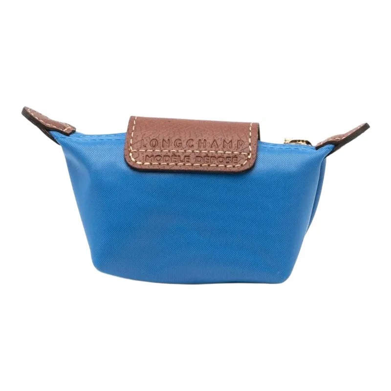 LONGCHAMP Polyamide With Canvas And Leather Trim Wallet Coin Purse Regular Women's Cobalt Blue-1