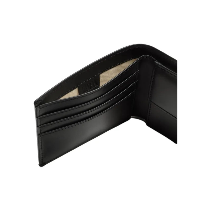 ZARA Cow Leather Wallet Men's Black-3