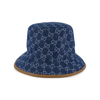 GUCCI Monogrammed Denim Bucket Hat
