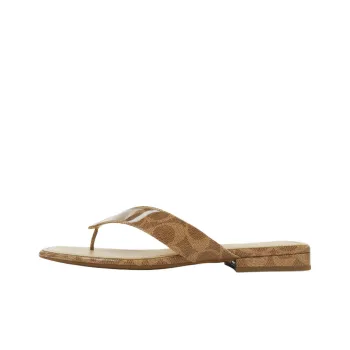 COACH Signature Flip Flops Women's Tan