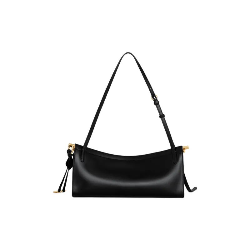 Alaia Calfskin Shoulder Bag Medium Size Women's Black-2