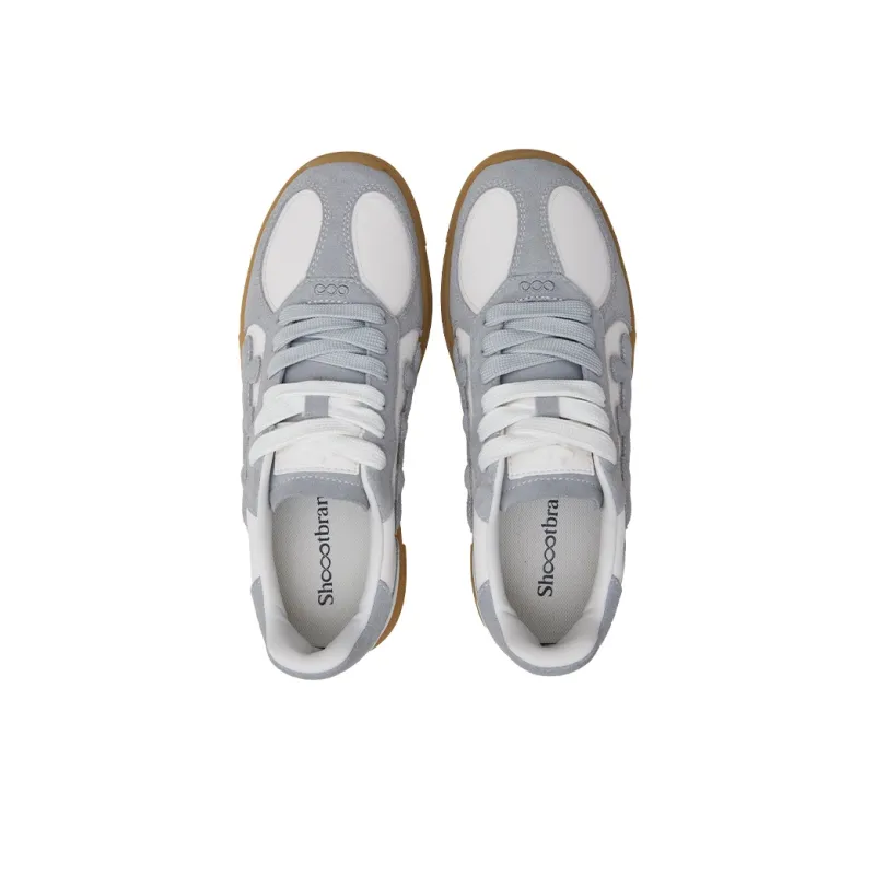 SHOOT BRAND Recast Collection Lightweight Wear Resistant Height Increasing Low Top Skateboard Shoes Unisex Gray White-1