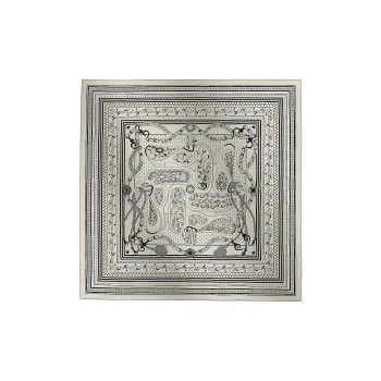 HERMES Cashmere Silk Shawls Unisex White