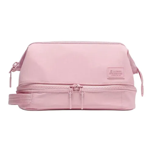 Lululemon Polyester Toiletry Navy Bag Women's Pink