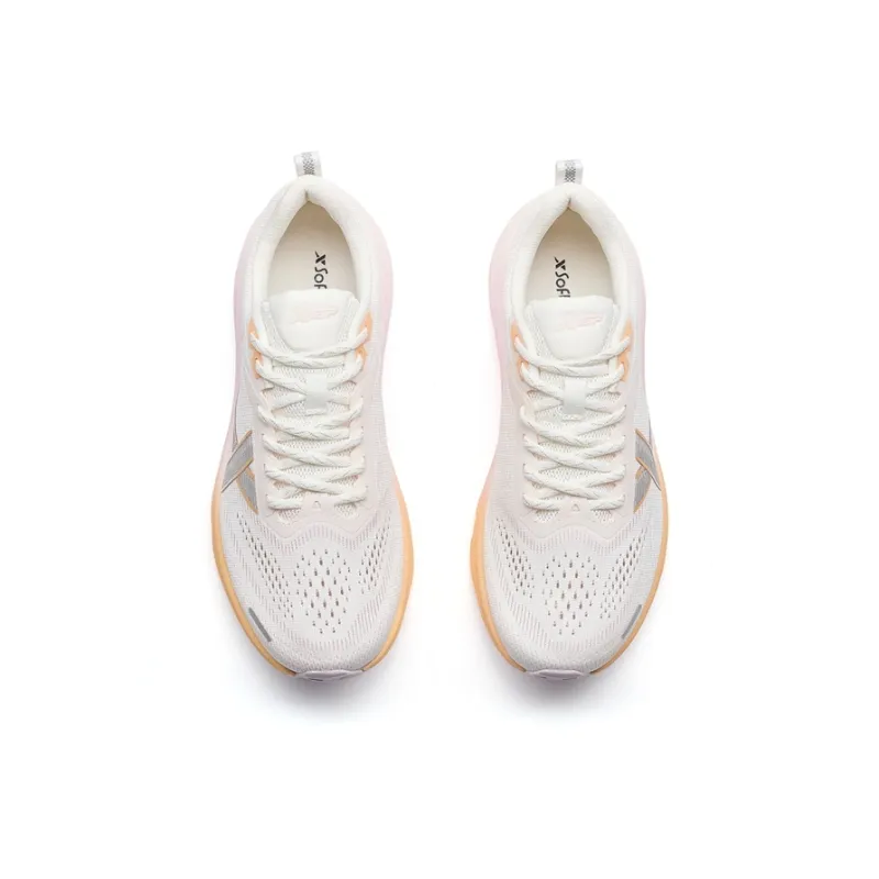 XTEP Thin Base Parsley Durable Breathable Lightweight Low Top Training Running Shoes Women's Sail White Late Orange-4