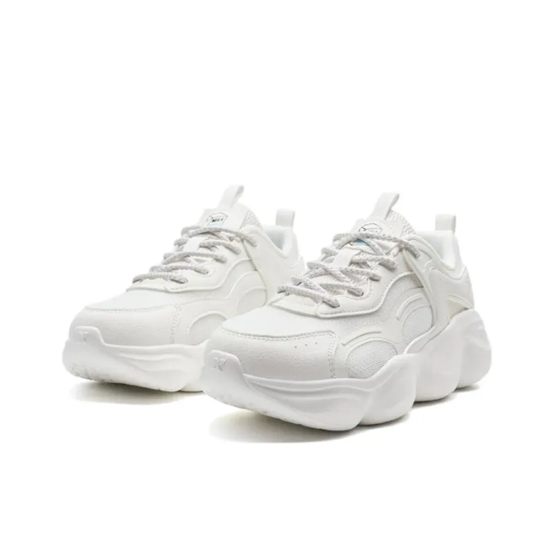 XTEP Cushioned Slip-Resistant Abrasion-Resistant Low-Top Casual Shoes Women's Sail White-2