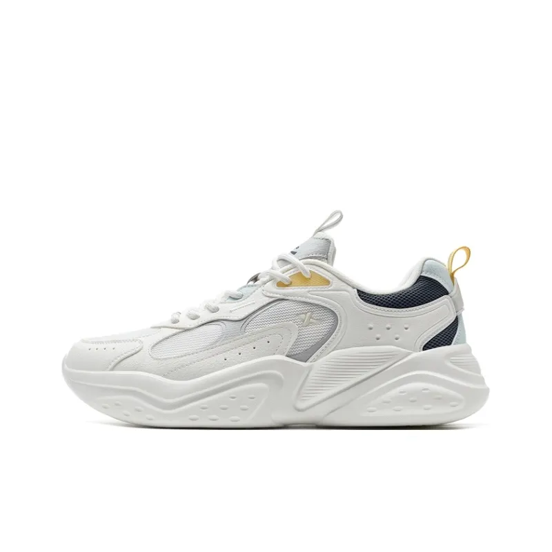 XTEP Slip-Resistant Lightweight Cushioning Low-Top Casual Shoes Men's White Blue-0