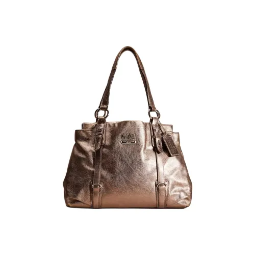 COACH MiaCarryall Leather Tote Bag Shopping Bag Handbag Shoulder Bag Large Size Women's Gunmetal Metallic