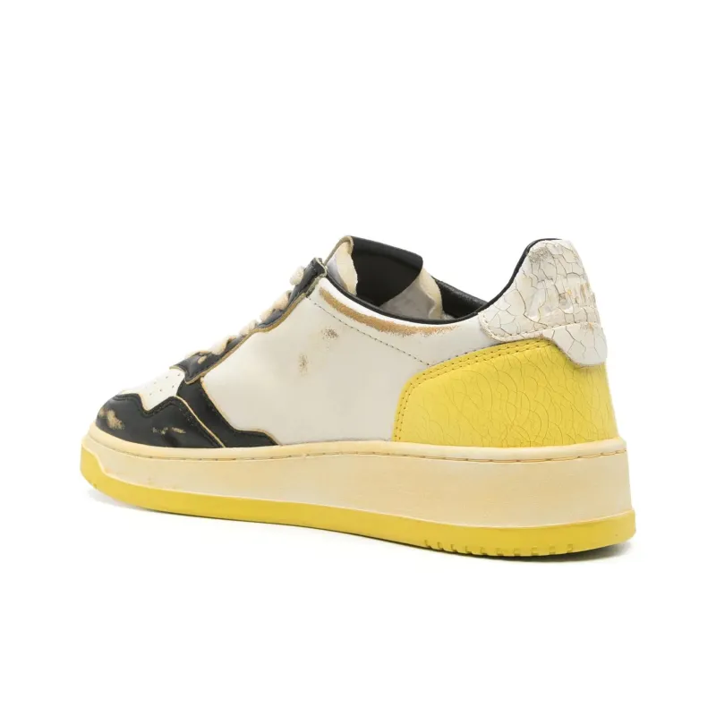 AUTRY Super Vintage Low-Top Skateboard Shoes Men's Black Yellow-3