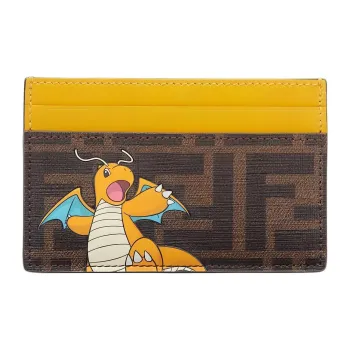 FENDI Pokémon X FRGMT Nigo, Collaboration Cow Leather Card Holder Men's Yellow