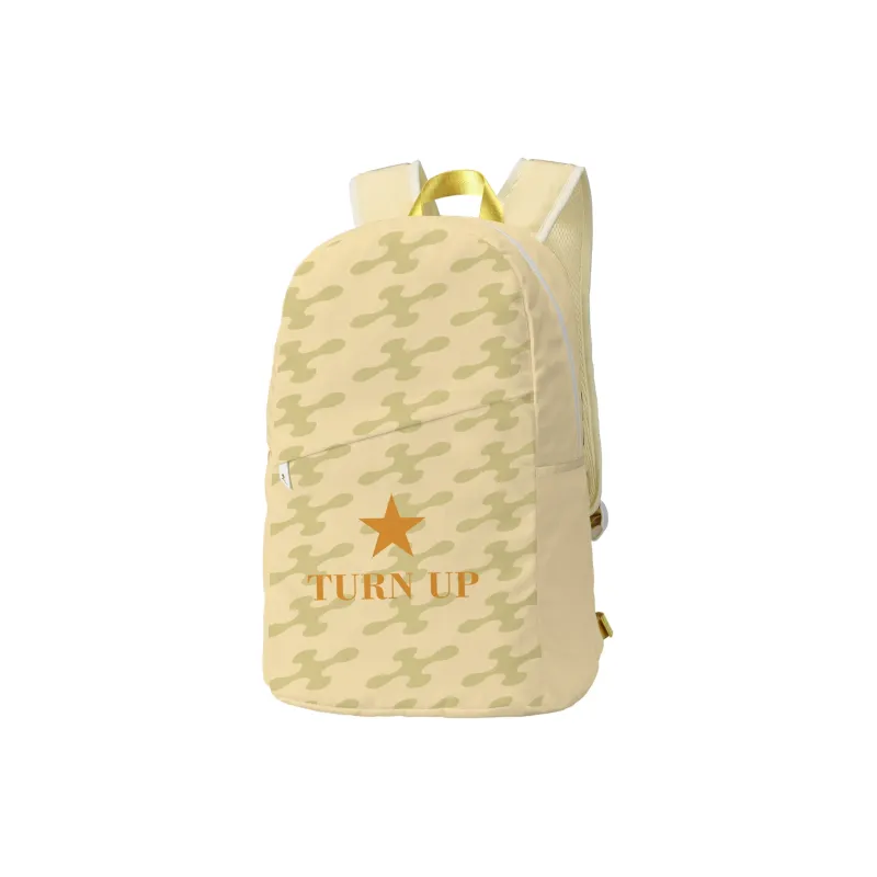 TURN UP Polyester Students Backpack Unisex Yellow-1