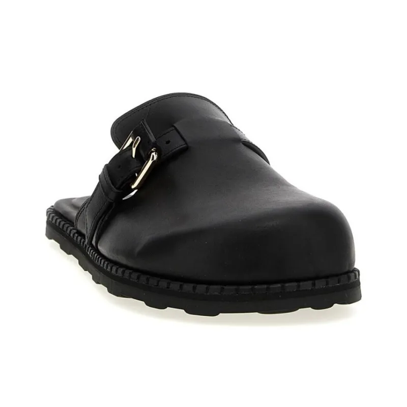 MOSCHINO Buckle Detailed Round Toe Mules-2