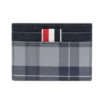 THOM BROWNE· Pebble Leather Card Holder Men's Gray