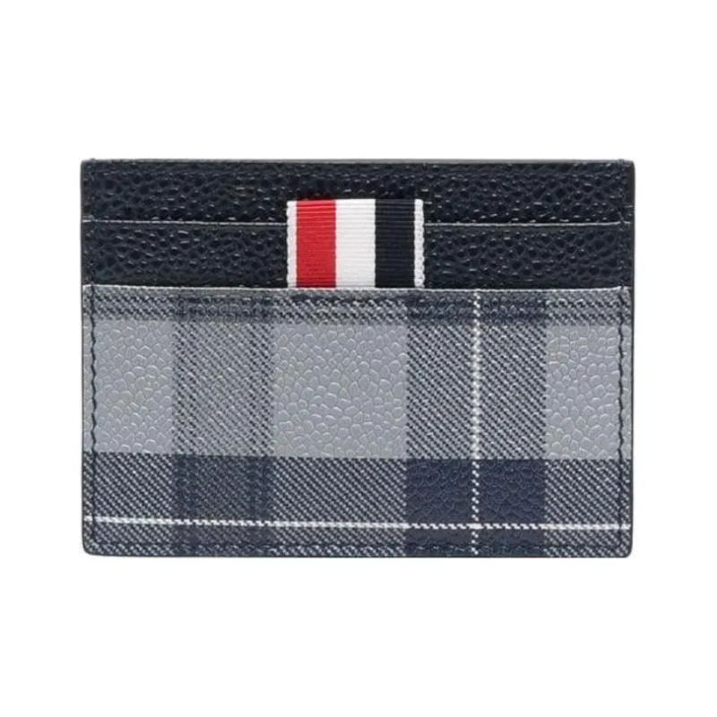 THOM BROWNE· Pebble Leather Card Holder Men's Gray-0
