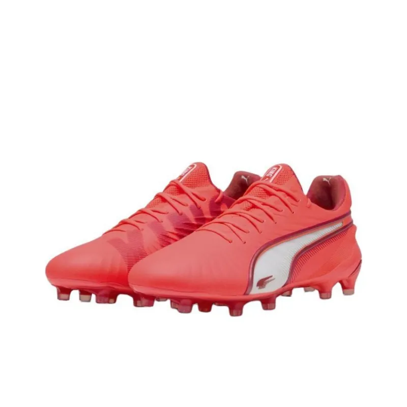 PUMA King Ultimate AG Short Rubber Studs FG Long Rubber Studs Anti Slip Wear Resistant Soccer Shoes Unisex Red-2