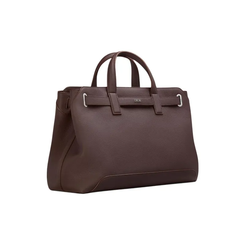 DIOR Calfskin Shoulder Bag Crossbody Bag Handbag Women's Red Brown-2