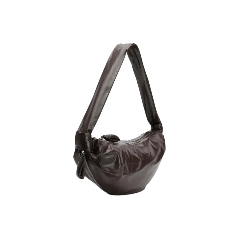Lemaire Croissant Series Cow Leather Croissant Bag Crossbody Bag Shoulder Bag Medium Size Women's Dark Chocolate-1