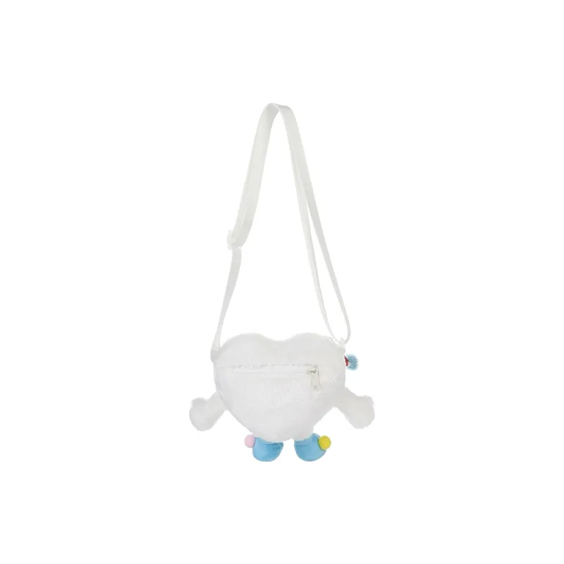 VANWALK Polyester Shoulder Bag, Crossbody Bag Medium Size Women's Heart Pink/Milk White/Raw Chocolate Black-5
