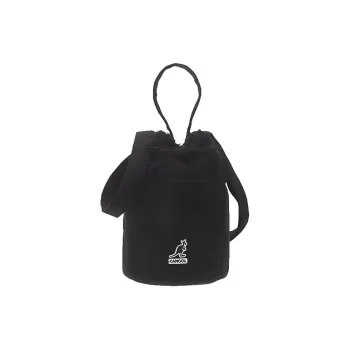 KANGOL Cotton Bucket Bags Shoulder Bag Crossbody Bag Handbag Medium Size Unisex Black
