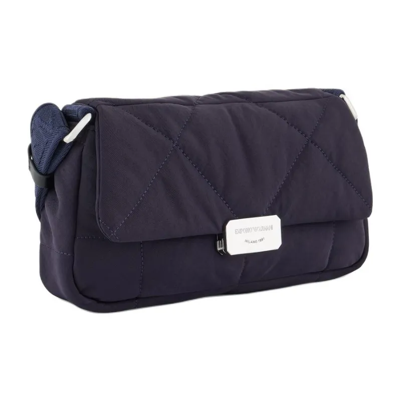 EMPORIO ARMANI Nylon Baguette Bag Shoulder Bag Medium Size Women's Blue-1