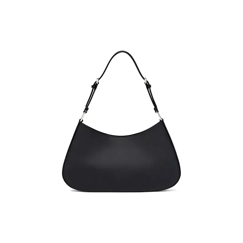 PRADA Leather Shoulder Bag, Handbag, Shoulder Bag Women's Black-4