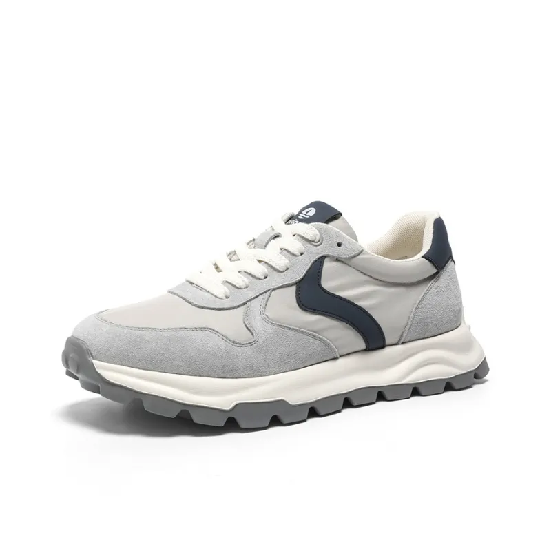 NAVIGARE Small Sailboats Height Increasing Low-Top Casual Shoes Men's Gray Blue-1