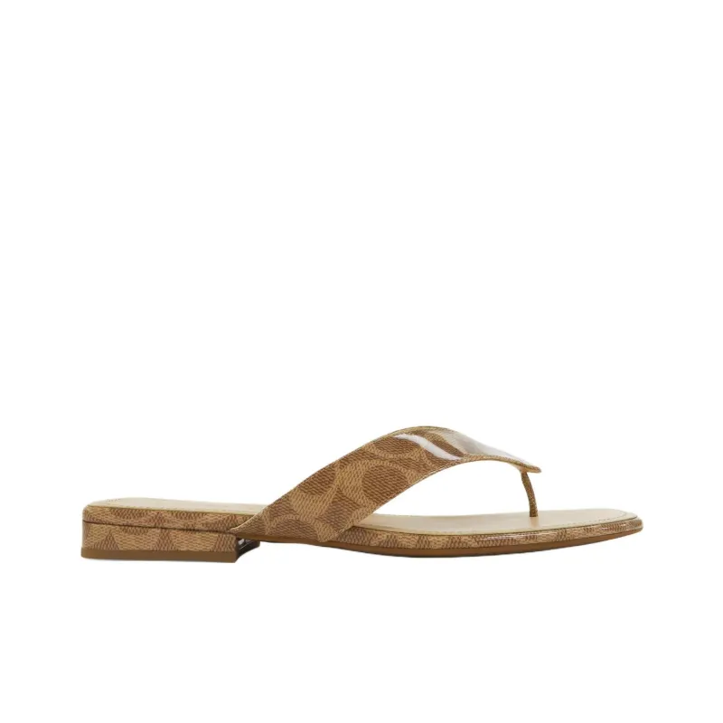 COACH Signature Flip Flops Women's Tan-1