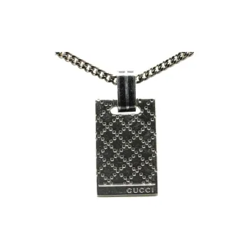 GUCCI Silver Necklaces Women's Black