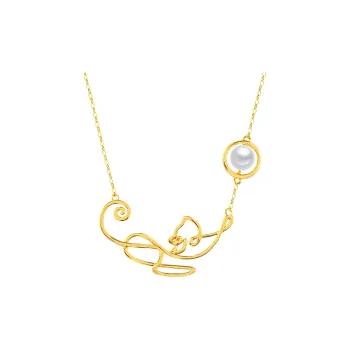 GAGA Gold Plated Copper Shell Pearl Necklaces Women's