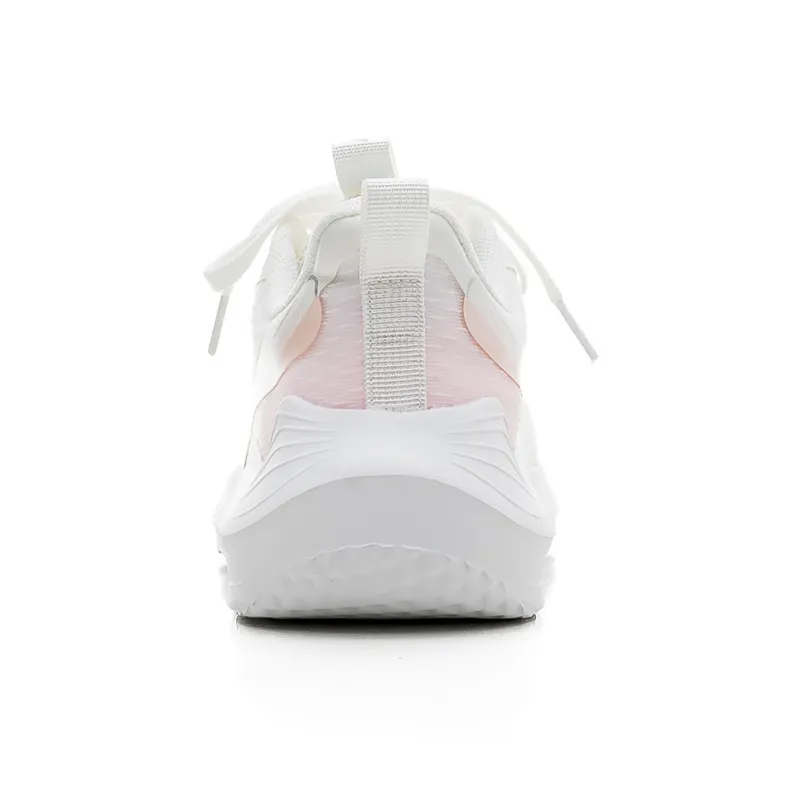 Warrior Breathable Lightweight Height Increasing Low Top Casual Training Long Distance Running Shoes Women's White Pink-3