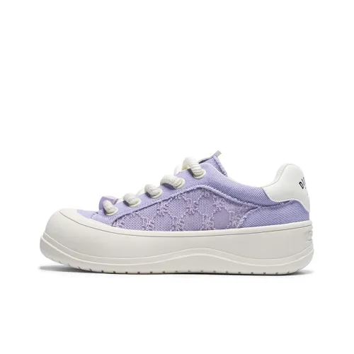 Dickies Anti-Slip Wear-Resistant Breathable Lightweight Height Increasing Low-Top Canvas Shoes Women's Purple