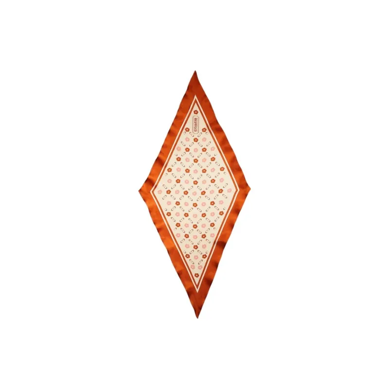 COACH Silk Silk Scarves Unisex Orange-0