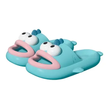 SHAJI Joker Fish Slippers Cute Summer Home Slip Resistant Odor Resistant Couple Quirky Slippers Unisex Lake Blue