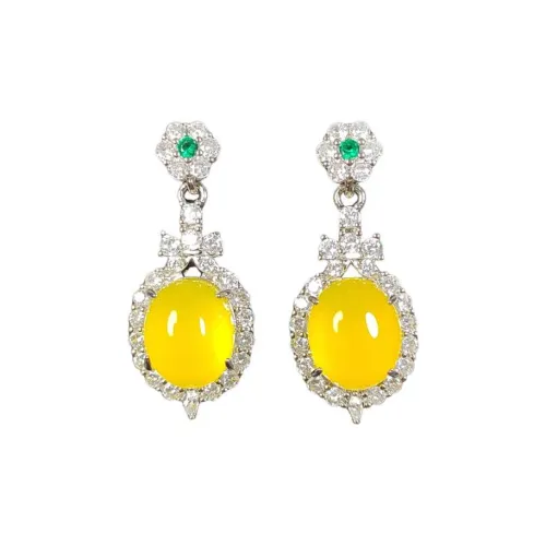 Gifts Chalcedony Stud Earrings Unisex