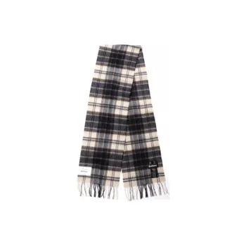 BARBOUR Wool Cashmere Knit Scarves Unisex Black