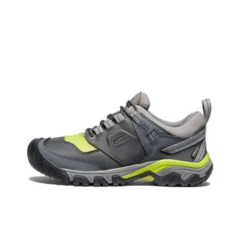 KEEN Keen Ridge Flex WP Cushioned Slip-Resistant Low-Top Outdoor Shoes Men's Gray Green