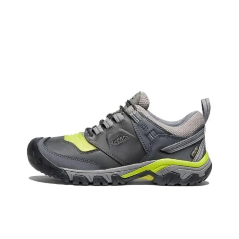 KEEN Keen Ridge Flex WP Cushioned Slip-Resistant Low-Top Outdoor Shoes Men's Gray Green-0