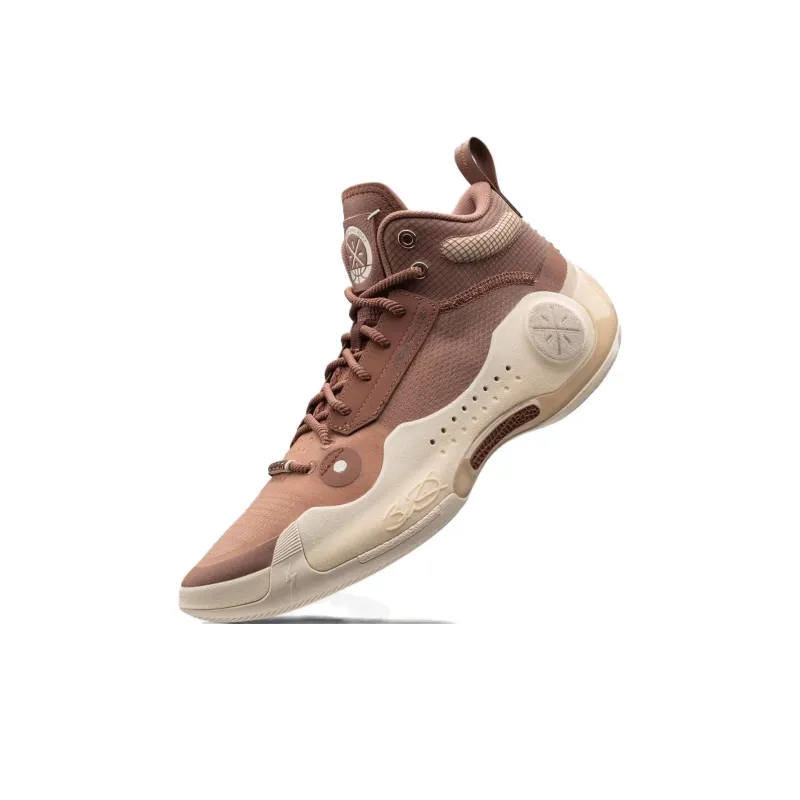 LiNing WOW 10 Hall Of Fame Cushioning Wear Resistant High Top Basketball Shoes Men's Red Brown-2