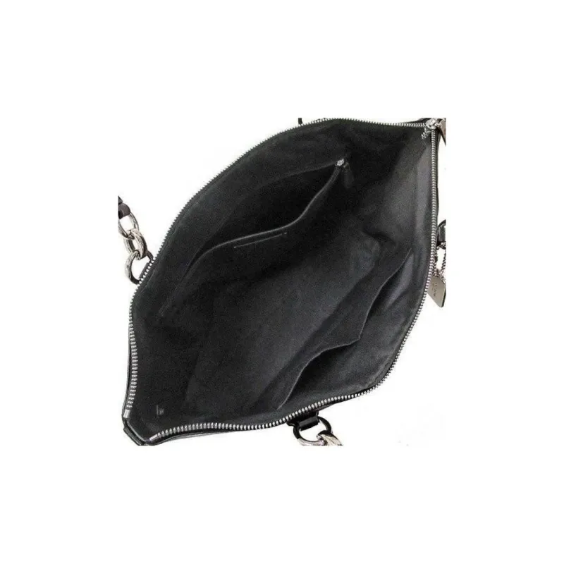 COACH Ava Artificial Leather Tote Bag Shopping Bag Shoulder Bags Medium Size Women's Black-5
