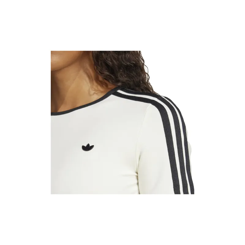 Adidas Originals Women's Premium 3 Stripes Cali T Shirt Off White-4